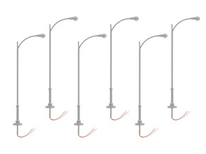Single Lamp Extended Pole - Gray 6-Pack